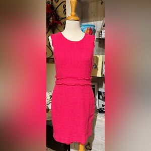 J.Crew sheath tweed dress women’s size 12P. Color is pinkish red.